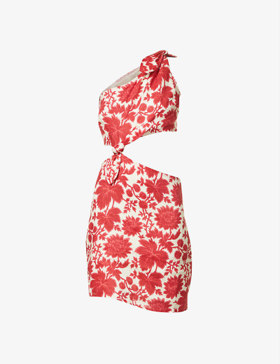 Shop Sir Floral-print One-shoulder Linen Mini Dress In Valentina Floral