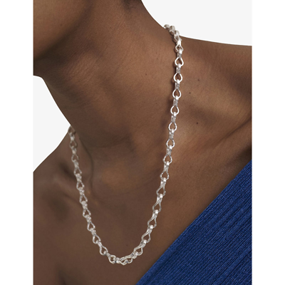 Shop Monica Vinader Women's Silver Infinity Link Recycled Sterling-silver Chain Necklace