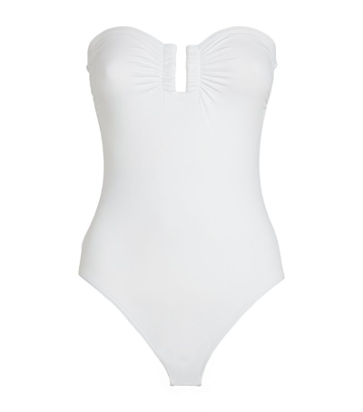 Shop Eres Strapless Cassiopée Swimsuit In White