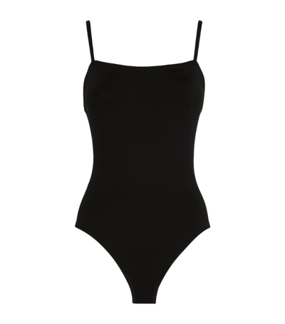 Shop Eres Square-neck Aquarelle Swimsuit In Black