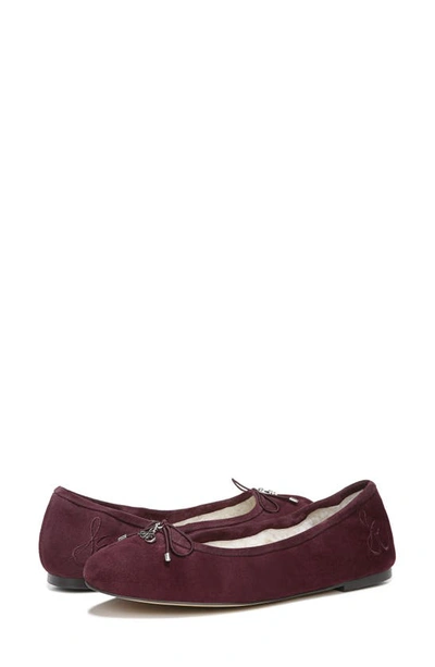 Shop Sam Edelman Felicia Faux Fur Lined Flat In Malbec Suede