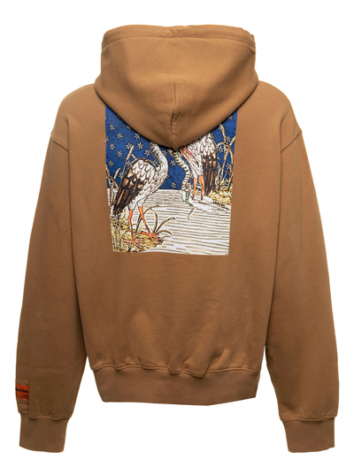 Shop Heron Preston Medieval Tobacco Brown Hoodie In Cotton Man  In Beige