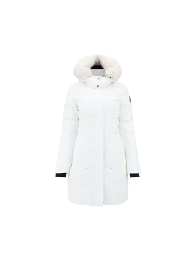 Shop Moose Knuckles Cloud Parka Coat In Milkyway