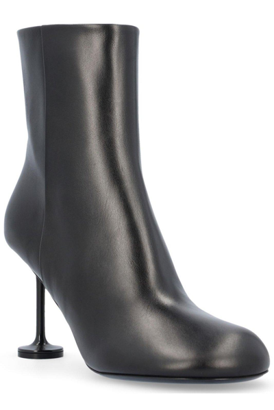 Shop Balenciaga Lady Round Toe Ankle Boots In Nero