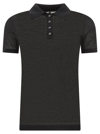 Shop Nanushka Button-up Polo Shirt In Black