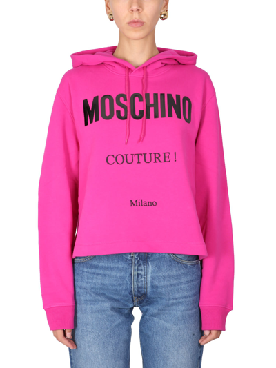 Shop Moschino Sweatshirt With Print In Viola