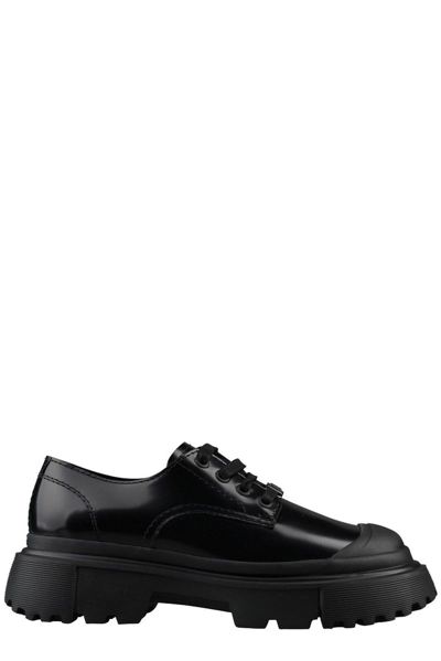 Shop Hogan H619 Lace-up Shoes In Black