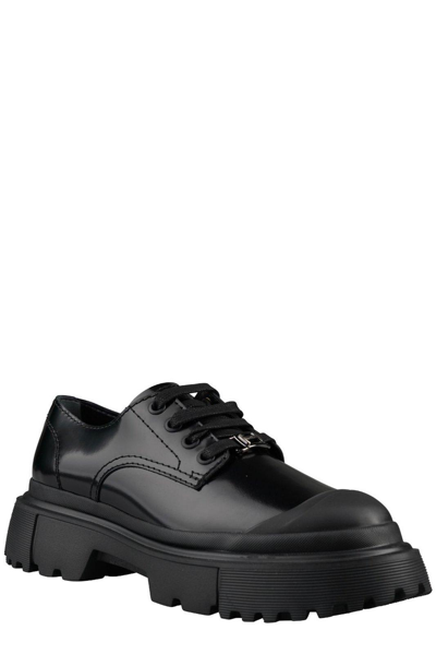 Shop Hogan H619 Lace-up Shoes In Black