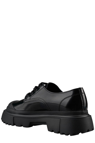 Shop Hogan H619 Lace-up Shoes In Black