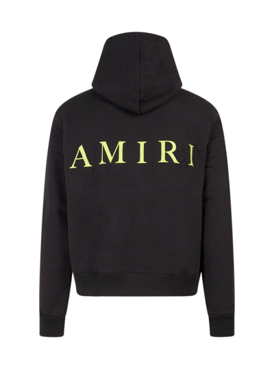 Shop Amiri Ma Logo Hoodie In Black/lime