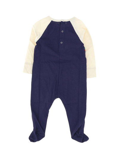 Shop Gucci Logo Printed Color-block Tracksuit In Blue New Marine