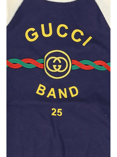 Shop Gucci Logo Printed Color-block Tracksuit In Blue New Marine
