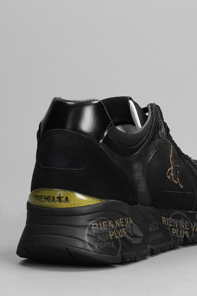 Shop Premiata Mase Sneakers In Black Suede And Fabric