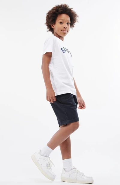 Shop Barbour Kids' Cotton Chino Shorts In City Navy