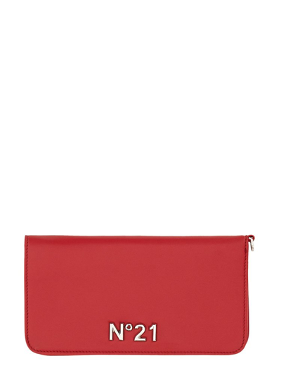 Shop N°21 Logo Plaque Bifold Wallet In Red