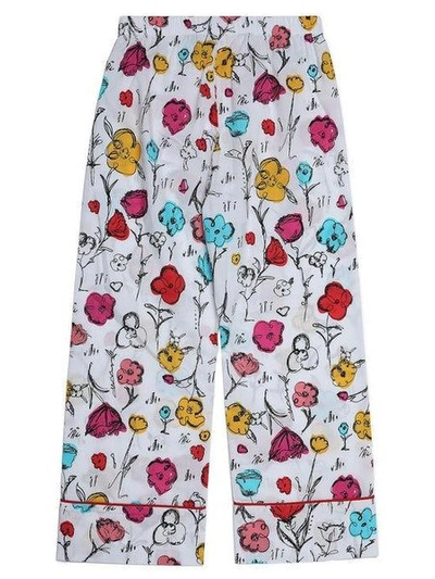 Shop Marni Kids Allover Floral Printed Pants In White