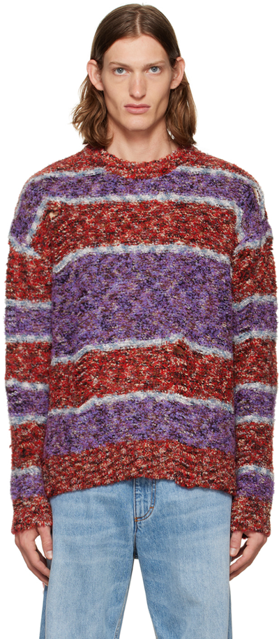 Shop Andersson Bell Red & Purple Striped Sweater In Redlil Red/lilac