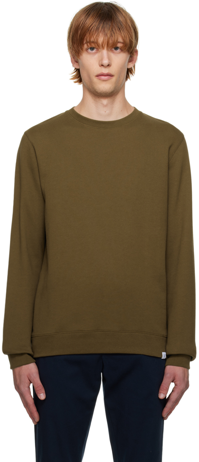 Shop Norse Projects Khaki Vagn Classic Sweatshirt In Dark Olive