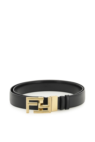 Shop Fendi Ff Buckle Reversible Belt In Black
