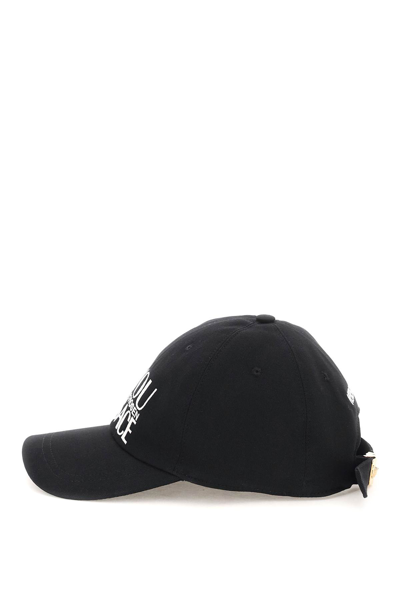 Shop Versace Embroidered Baseball Cap In Black