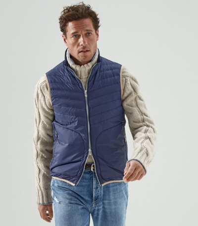 Shop Brunello Cucinelli Down-padded Gilet In Blue