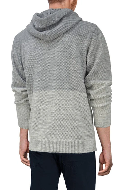 Shop X-ray Xray Two-tone Knitted Pullover Hoodie In Light Grey White