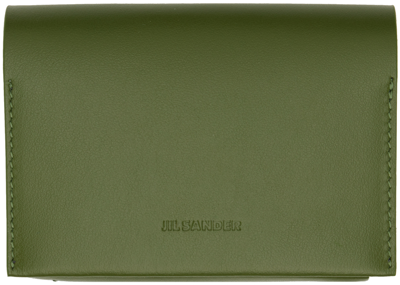 Green Origami Card Holder In 303 - Crocodile Gree