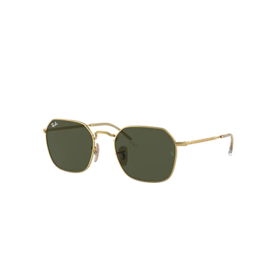 Shop Ray Ban Jim Sunglasses Gold Frame Green Lenses 53-20