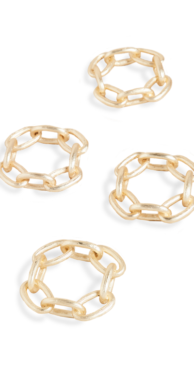 Shop Kim Seybert Chain Link Napkin Ring Set Gold