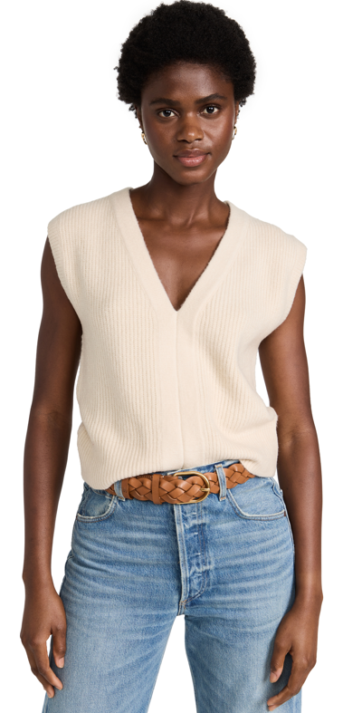 English Factory Fitted Sweater Vest In Cream ModeSens
