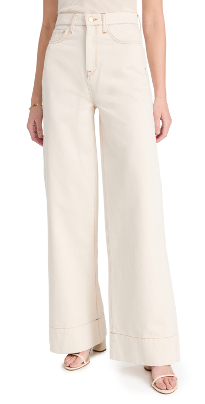 Shop Triarchy Ms. Onassis High Rise Wide Leg Jeans Off White