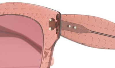 Shop Alaïa 50mm Oversized Sunglasses In Nude Red