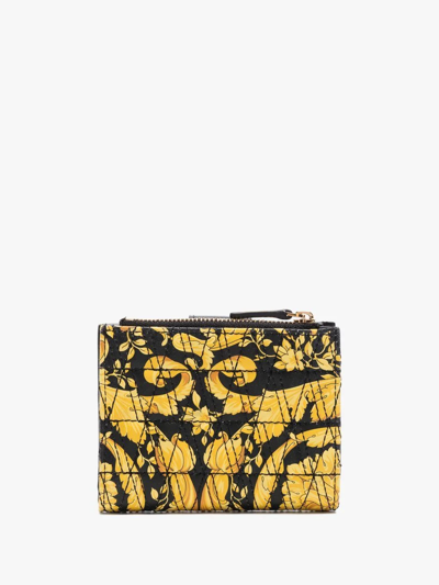 Shop Versace Barocco Virtus Wallet In Yellow