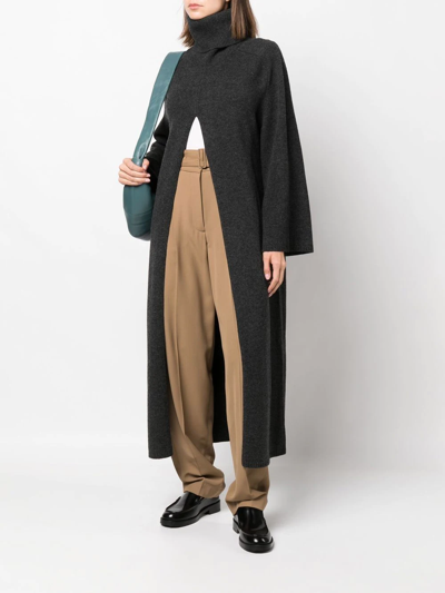 Shop Joseph Viviane Rollneck Merino Wool Dress In 0210 Dark Grey