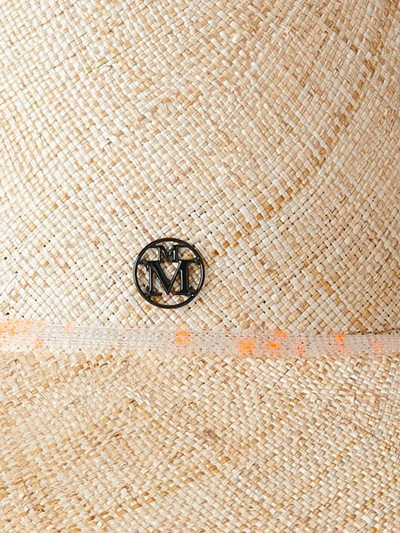Maison Michel Kate Frayed Raffia Fedora Hat In Neutrals