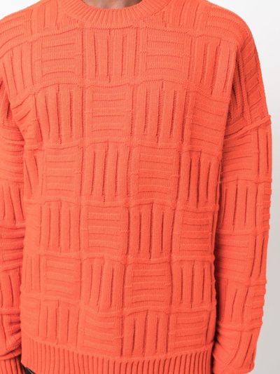 Shop Ambush Monogram Knitted Jumper In Orange