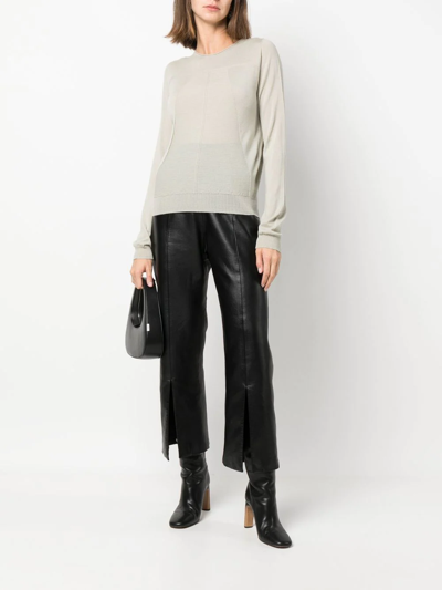 Shop Rick Owens Panelled Virgin Wool Jumper In Neutrals