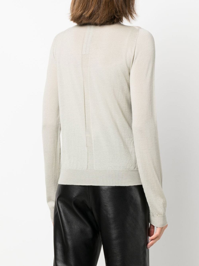 Shop Rick Owens Panelled Virgin Wool Jumper In Neutrals