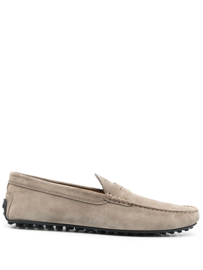 Shop Tod's City Gommino Driving Shoes In Neutrals
