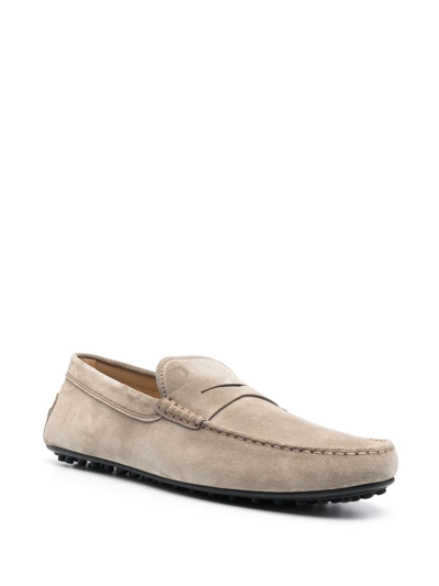 Tod's Mens Beige Suede Loafers In Neutrals
