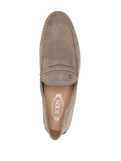 Tod's Mens Beige Suede Loafers In Neutrals