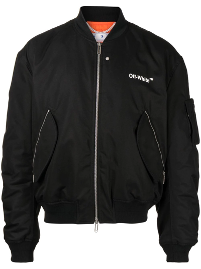 Off-white Diagonal Tab Bomber Jacket In Black