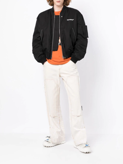 Shop Off-white Diag Print Bomber Jacket In Black