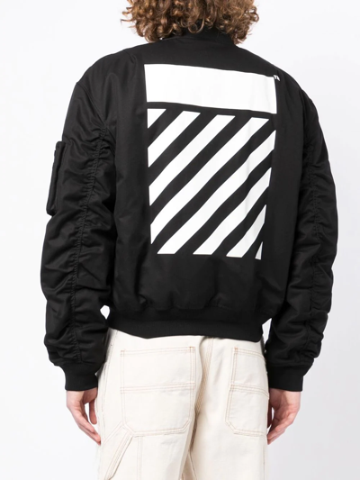 Shop Off-white Diag Print Bomber Jacket In Black