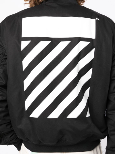 Shop Off-white Diag Print Bomber Jacket In Black