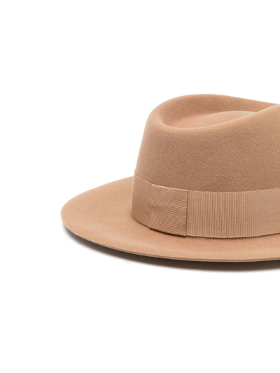 Shop Maison Michel André Felt Fedora Hat In Brown