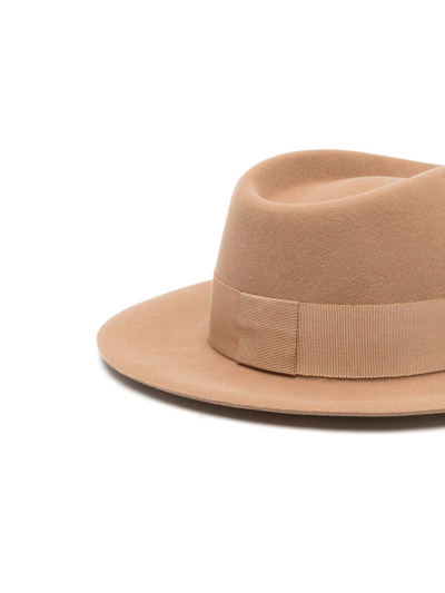 Maison Michel Virginie Felt Fedora Hat In Brown