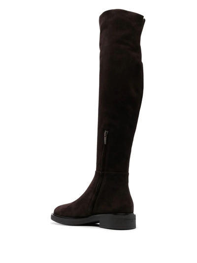 Shop Gianvito Rossi Knee-high Suede Boots In Brown