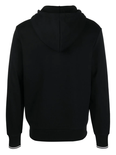 Shop Fred Perry Embroidered-logo Detail Hoodie In Black