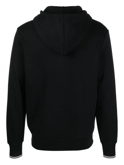 Fred Perry Logo Hoodie In Black